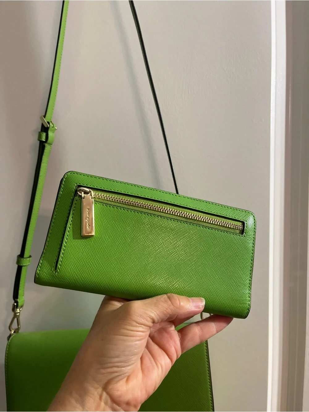 kate spade green crossbody with matching wallet